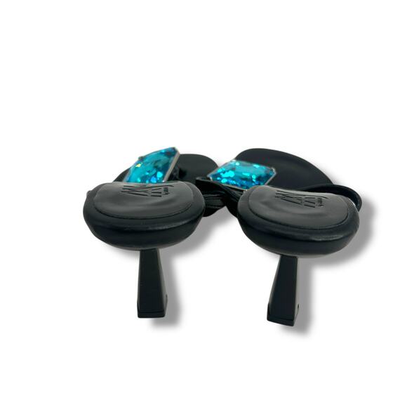 AAJ by Aminah Black Heels Size 5 Janet Gem Mule Dress Sandals High Heels EUC - Picture 5 of 10